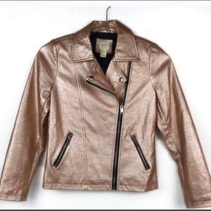 Forever 21 girls moto jacket pink/rose gold